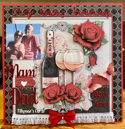 CHAMPAGNE CELEBRATIONS RUBY 7.8 Decoupage & Insert Mini Kit by Suzanne Kavanagh