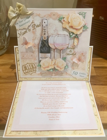 CHAMPAGNE CELEBRATIONS GOLD 7.8 Decoupage & Insert Mini Kit by Suzanne Kavanagh