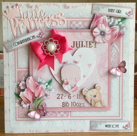 Baby Girl And Teddy Card Kit by Suzanne Kavanagh