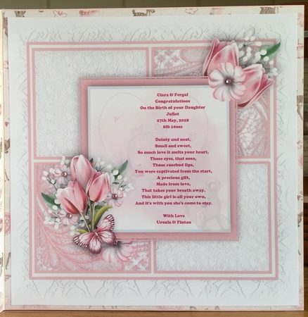 Baby Girl And Teddy Card Kit by Suzanne Kavanagh