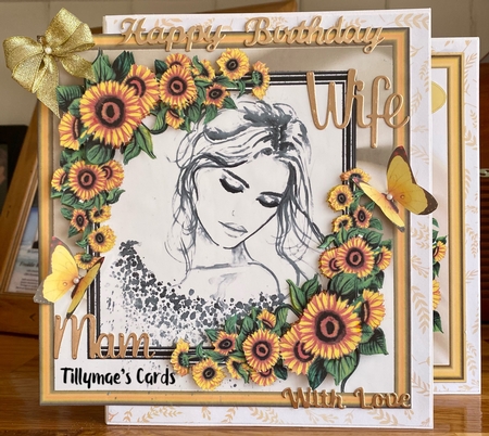 Beautiful Lady With Sunflowers 8x8 Mini Kit by Suzanne Kavanagh