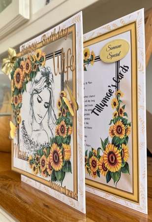 Beautiful Lady With Sunflowers 8x8 Mini Kit by Suzanne Kavanagh