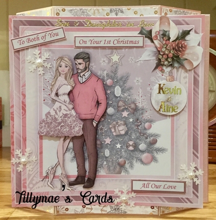 ROSE GOLD CHRISTMAS TREE & COUPLE 7.5 Decoupage & Insert Mini Kit by Suzanne Kavanagh