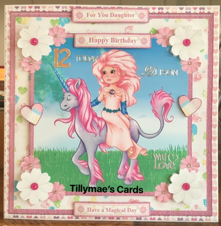 Princess & Unicorn 8x8 Card Mini Kit & Decoupage by Suzanne Kavanagh