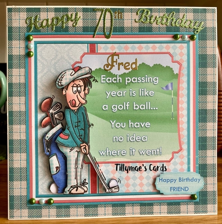 GOLF THE PASSING YEARS 7.5 Decoupage & Insert Kit by Suzanne Kavanagh