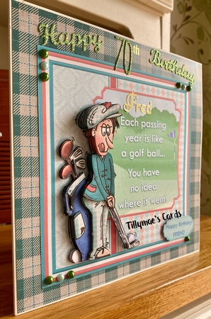 GOLF THE PASSING YEARS 7.5 Decoupage & Insert Kit by Suzanne Kavanagh