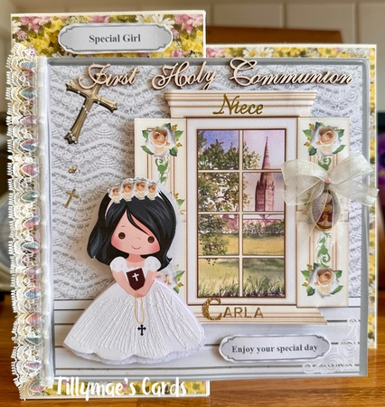 First Holy Communion Card Mini Kit & Decoupage (black hair) by Suzanne Kavanagh