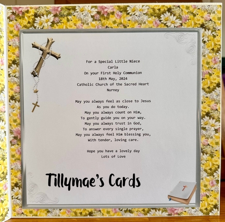 First Holy Communion Card Mini Kit & Decoupage (black hair) by Suzanne Kavanagh