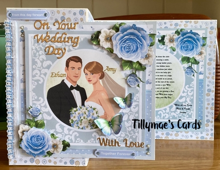 Wedding Couple 8x8 Card Mini Kit & Decoupage - Blue by Suzanne Kavanagh