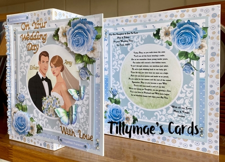 Wedding Couple 8x8 Card Mini Kit & Decoupage - Blue by Suzanne Kavanagh