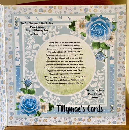 Wedding Couple 8x8 Card Mini Kit & Decoupage - Blue by Suzanne Kavanagh