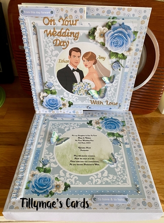 Wedding Couple 8x8 Card Mini Kit & Decoupage - Blue by Suzanne Kavanagh