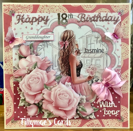 AN EVENING OUT Female Birthday 7.5 Decoupage Ages & Insert Kit by Suzanne Kavanagh
