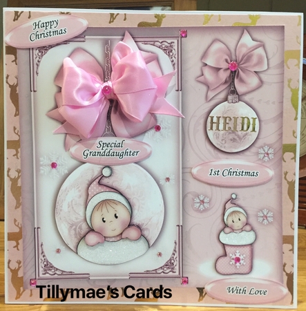 Baby Girl Stocking Bauble Square Mini Kit by Suzanne Kavanagh