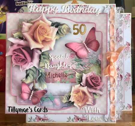 Roses and Butterflies - Decoupage Card Mini Kit by Suzanne Kavanagh