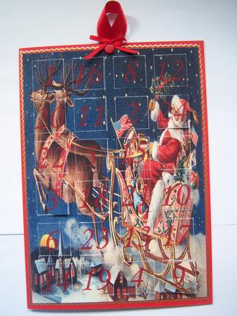 Advent Calendar Santa and Reindeers by SUZANNE TARBURTON