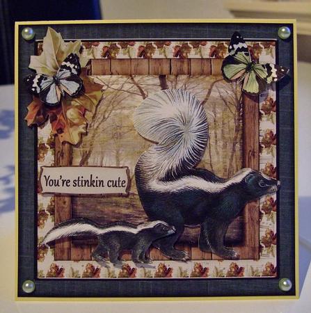Cardtopper Stinkin Cute Skunk 399 by Suzanne Uilenberg