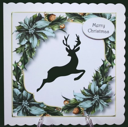 Christmas Silhouette - Stag 8x8 by Suzi Cooper