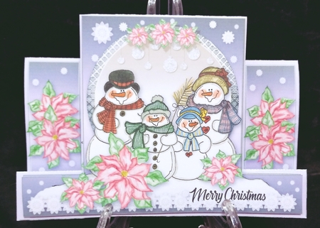 Xmas Snowman Family Stepper Card Bundle by Suzi Cooper