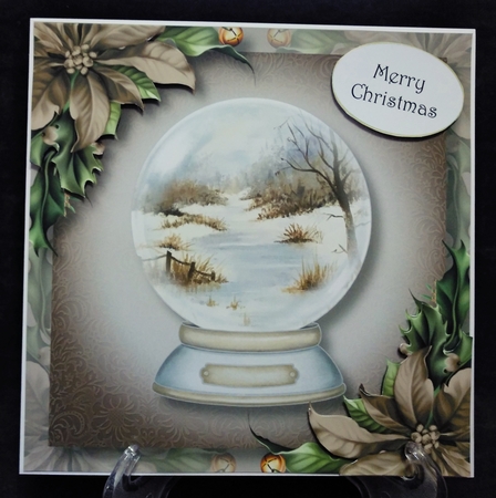 Beautiful Snowglobe & Chocolate Poinsettias by Suzi Cooper