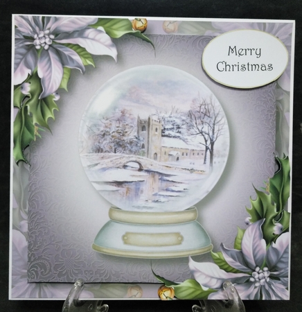 Beautiful Snowglobe & Purple Poinsettias by Suzi Cooper