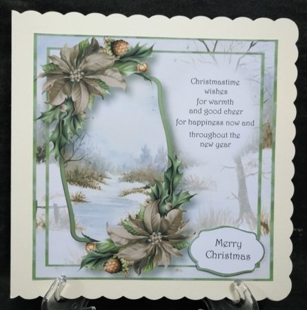 Scenic Verse Christmas - Chocolate Poinsettias 8x8 by Suzi Cooper