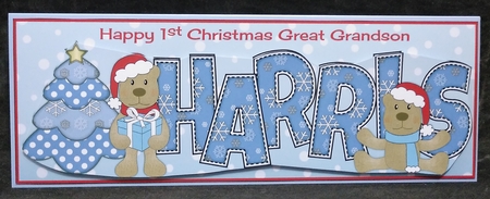 First Christmas Teddies HARRIS Great Grandson large dl by Suzi Cooper