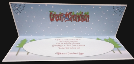 Christmas Spiderman GREAT GRANDSON large dl insert by Suzi Cooper