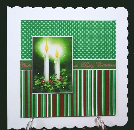 Duo Candle Happy Christmas 6inch Split Decoupage Topper by Suzi Cooper