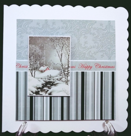 Winter Walk Happy Christmas 6inch Split Decoupage Topper by Suzi Cooper