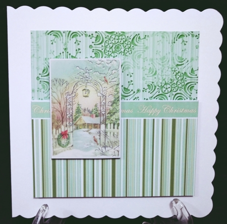 Winter Garden Happy Christmas 6inch Split Decoupage Topper by Suzi Cooper
