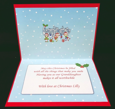 Christmas Fairies with Christmas Stockings GRANDDAUGHTER 5x7 insert by Suzi Cooper