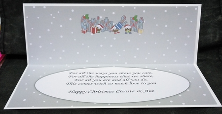 Crazy Christmas Puddings with presents CHRISTA & ANT large dl insert by Suzi Cooper