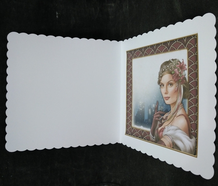 Art Deco Lady Christmas Athena 7x7 Insert Dark Pink  by Suzi Cooper