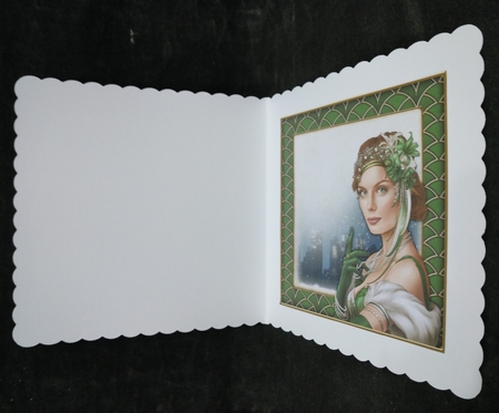 Art Deco Lady Christmas Athena 7x7 Insert Green by Suzi Cooper