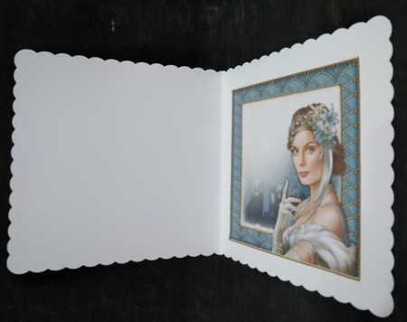 Art Deco Lady Christmas Athena 7x7 Insert Light Blue by Suzi Cooper
