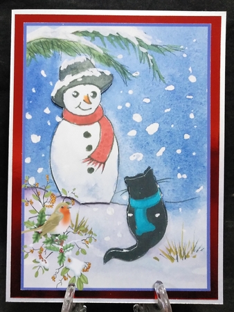 2 Snowmen A5 Christmas toppers  by Suzi Cooper