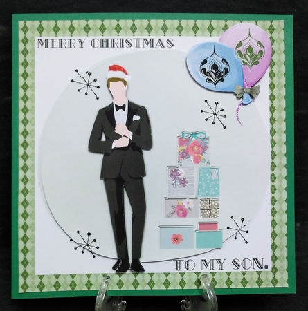 Well dressed son christmas card mini kit for 8x8 card with insert. by Suzi Cooper