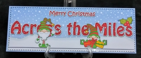 Large DL Merry Christmas ACROSS THE MILES with Gnome 3D decoupage  by Suzi Cooper