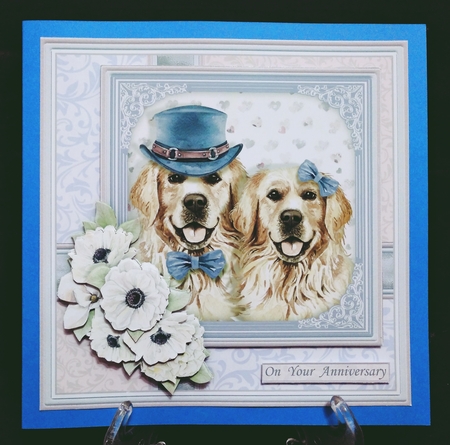 GOLDEN RETRIEVER COUPLE 7.5 Decoupage & Insert Card Kit by Suzi Cooper