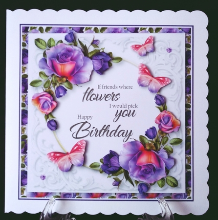 Roses and Butterflies Birthday Word Art 2 by Suzi Cooper