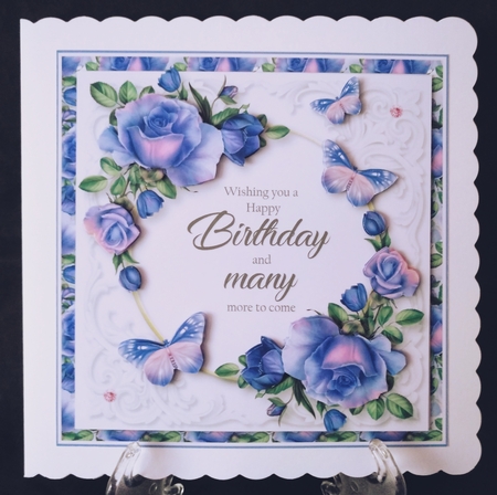 Roses and Butterflies Birthday Word Art 3 by Suzi Cooper
