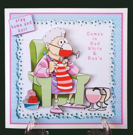 Stay Home And Knit - Decoupage by Suzi Cooper