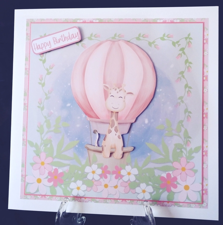 Giraffe in Air Balloon by Suzi Cooper