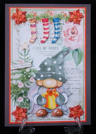 Christmas Decoupage Nordic Gnome Vintage Topper 1 by Suzi Cooper