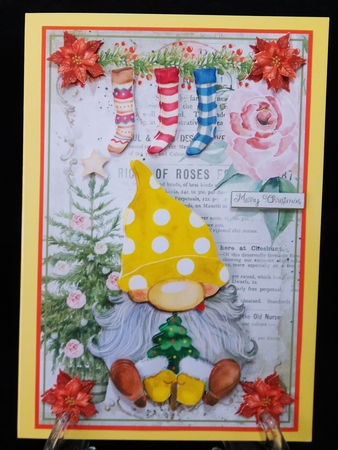Christmas Decoupage Nordic Gnome Vintage Topper 2 by Suzi Cooper