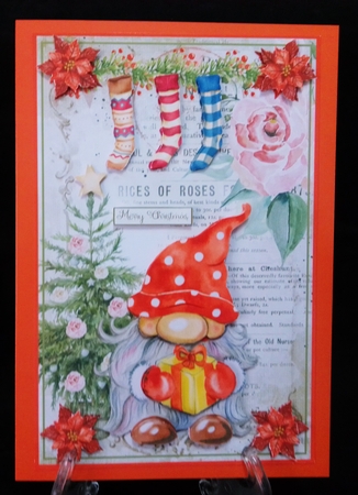 Christmas Decoupage Nordic Gnome Vintage Topper 3 by Suzi Cooper