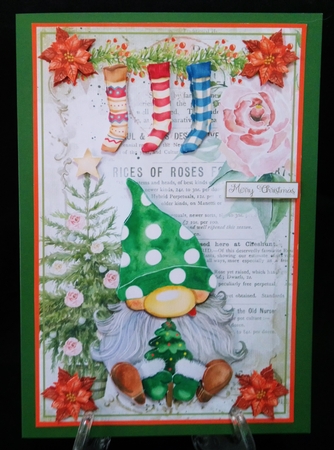 Christmas Decoupage Nordic Gnome Vintage Topper 4 by Suzi Cooper