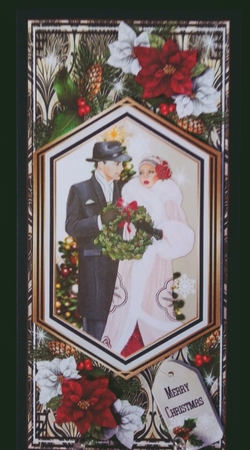 Bumper Kit of 4 Art Deco Christmas DL Card Fronts With Decoupage by Suzi Cooper