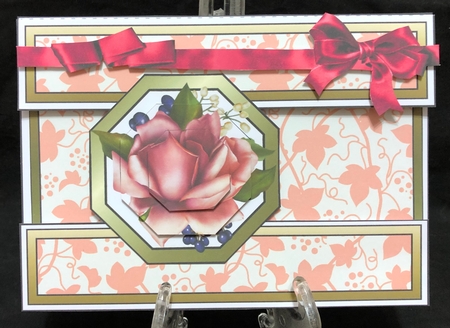 Open front Landscape Pink Rose Bday by Suzi Cooper